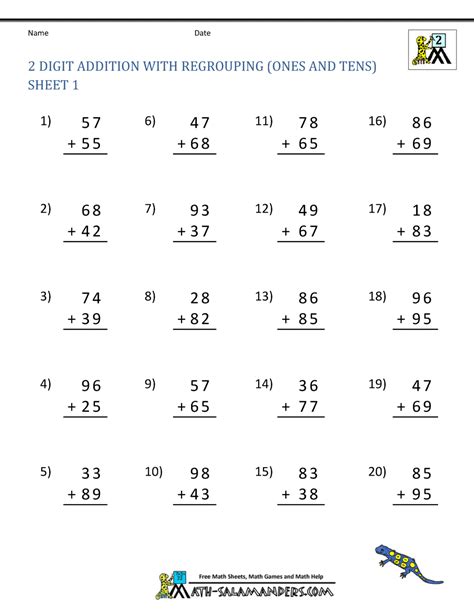 Image result for 2-Digit Addition PDF