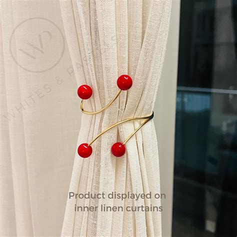 Red Pearl Gold Curtain Tieback - 1 piece (Suitable for light weight cu ...