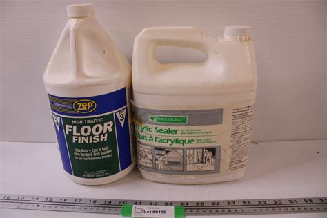 ZEP High Gloss Floor Finish and MasterCraft Acrylic Concrete Sealer ...