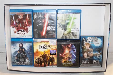 FLAT OF STAR WARS BLU RAY DVDS