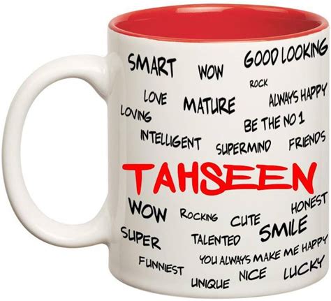 CHANAKYA Good Personality Tahseen Inner Red Cofffee Name Ceramic Coffee ...