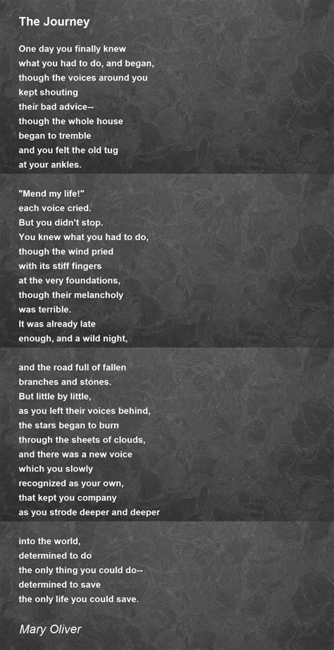 Mary Oliver The Journey