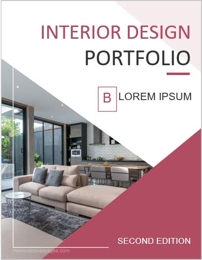 Interior Design Portfolio Cover Pages | MS Word Cover Page Templates