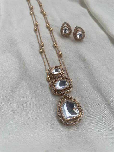 Mossanite Double Line Chain with Studs – Daivik.in