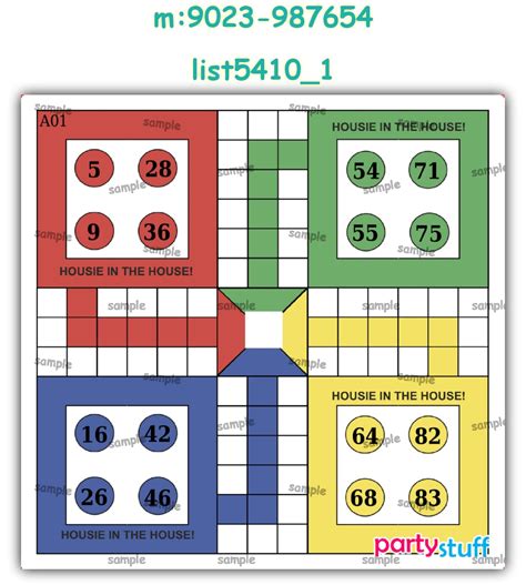Ludo theme designs in Tambola Housie