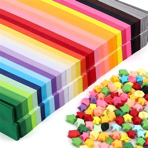 Amazon.com : BABORUI 1080 Sheets Origami Star Paper Strips, Four-leaf ...