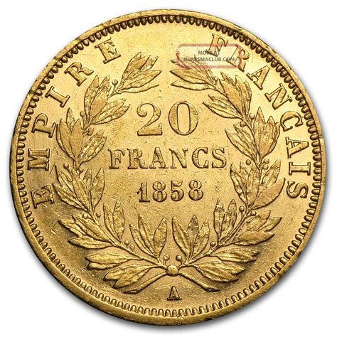 France 20 Francs Gold Napoleon Iii Coin - Au Or Better