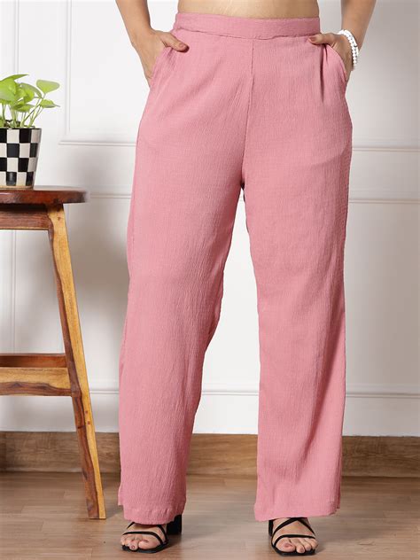 Blush Textured WaistbandPalazzo l Sizes Available upto 8XL l LetsDressUp