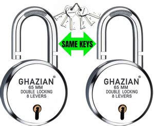Ghazian G-09 65mm Lock With 3 Keys Hardened Shackle Double Locking 8 ...