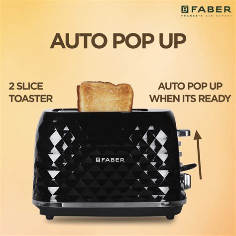 Shop Faber 950W DLX Black Best Pop up Toaster Online - Buy now at ₹ 2,399