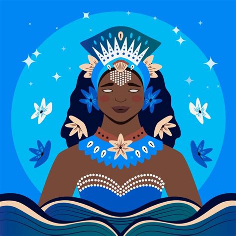 Illustration d'iemanja plat | Vecteur Gratuite