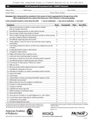 Fillable Online Please fax completed forms to Fishers Pediatrics at 317 ...