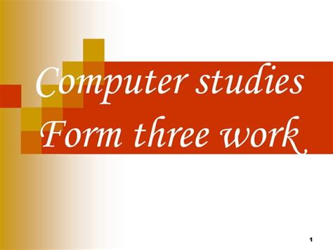 Image result for Computer Studies Form 3