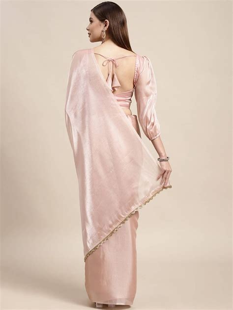 Buy Most amazing Light Pink Jimi Silk Big Party Wear Saree For Women Online