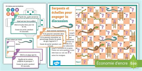 Jeu de plateau serpents et échelles pour la discussion