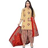 Rajnandini Women's Grey Cotton Printed Salwar Suit Material With ...