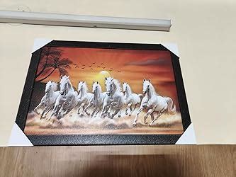 ARTAMORI Elegant Seven Horse Vaastu Painting with Synthetic Frame ...