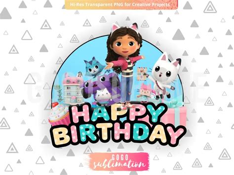 Gabby Dollhouse Cake Topper Printable PNG | Vectorency