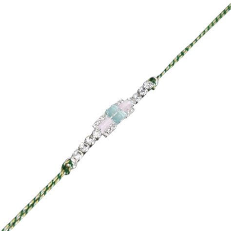 Meira Jewellery Silver Plated AD Stone studed Premium Bracelet Rakhi ...
