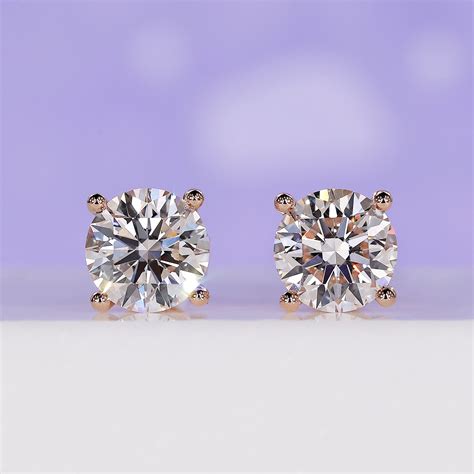 3 Carat Diamond Earrings Rose Gold with Timeless Sparkle