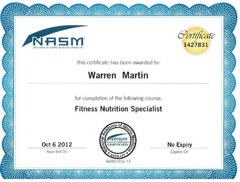 Nasm Fitness Nutrition Specialist Certification - NutritionWalls