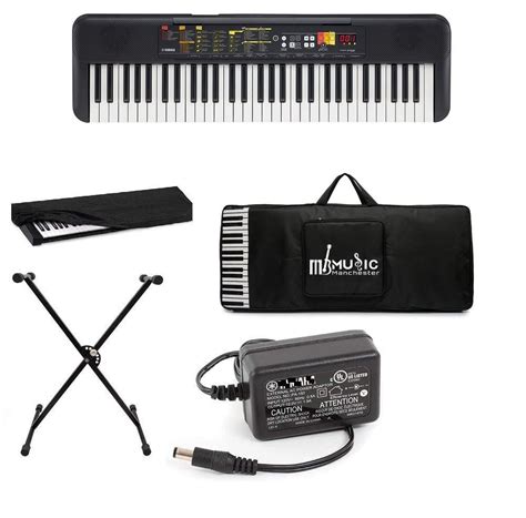 Yamah PSR-F52 61-Keys Keyboard with adapter, dust cover, padded carry ...