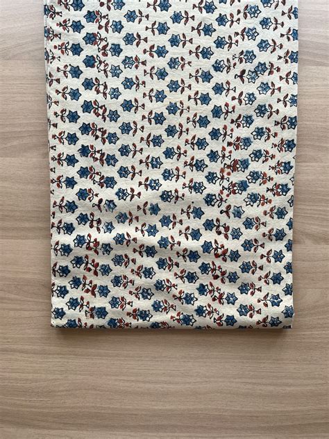 Natural Dyed Ajrakh Handblock Printed Cotton Fabric -19894 – FABK
