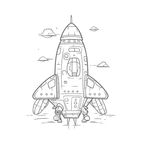 Spaceship Coloring Pages Outline Sketch Drawing Vector, Spaceship ...
