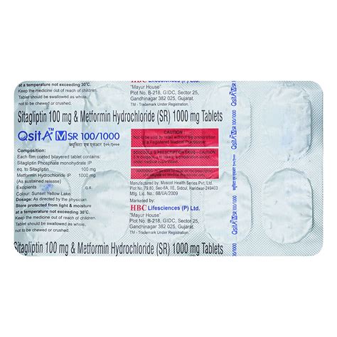 Qsita M SR 100 mg/1000 mg Tablet | Uses, Side Effects, Price | Apollo ...