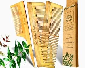 Buy Indian Cloud Organic Neem Wood Lily Comb for men and women Hair ...