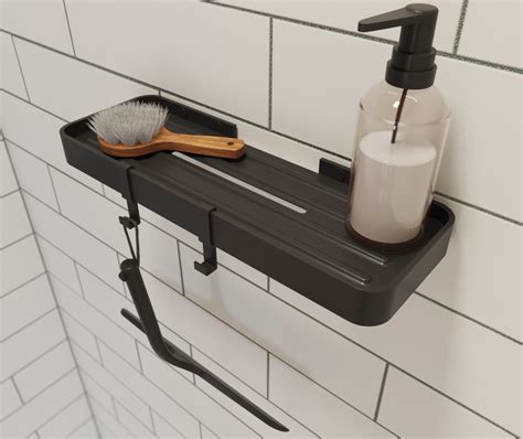 Manhattan Rectangular Shelf with Soap Tray in Matte Black | Accessory ...