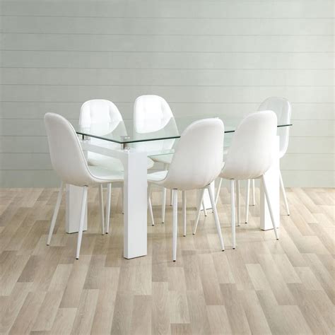 Buy Finn 6-Seater Dining Table Set with Chairs - White from Home Centre ...