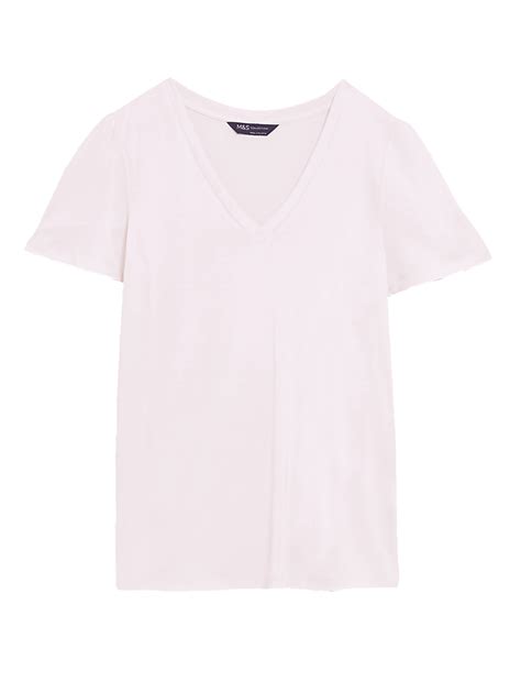 Buy Modal V-Neck Angel Sleeve Top at Marks & Spencer