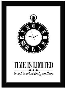 AR Creative Time Is Limited - Motivational Quote Framed Wall Poster ...