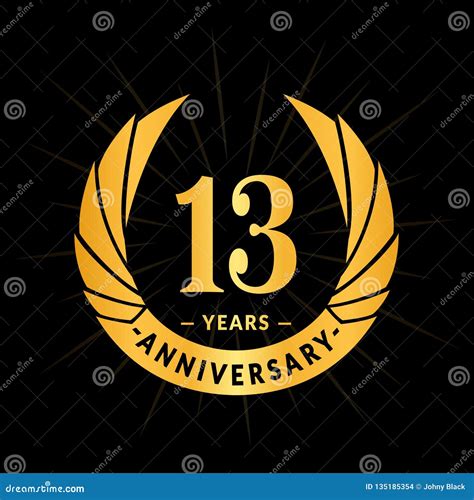 13 Years Anniversary Design Template. Elegant Anniversary Logo Design ...