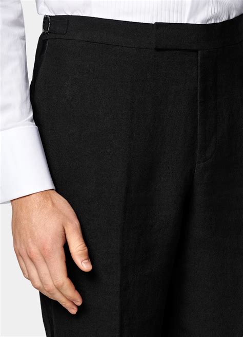 Black Tailored Fit Havana Tuxedo in Pure Linen | SUITSUPPLY