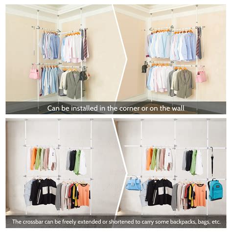 Double Clothing Rack, Adjustable Clothing Racks for Hanging Clothes ...