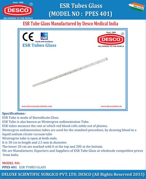 ESR Tubes Glass | Pathology Lab Product | Manufacturer & Supplier ...