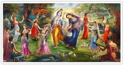 Shree Radha Krishna Rasleela Paper Poster Paper Print - Religious ...