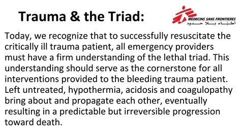 Trauma lethal triad | PPTX