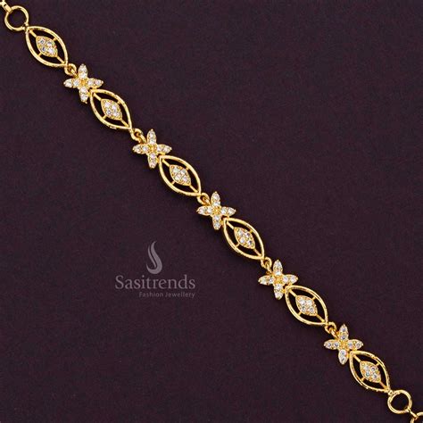 Guaranteed One Gram Micro Gold Plated AD Stone Bracelets - Sasitrends