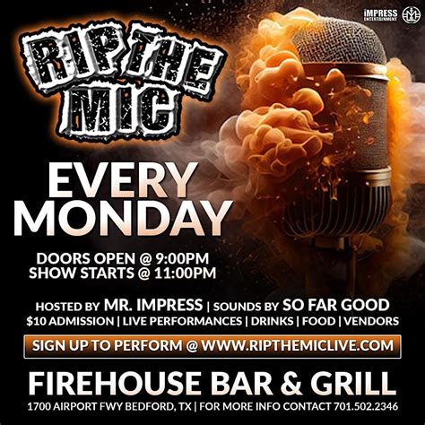 RIP THE MIC LIVE @ FIREHOUSE BAR & GRILL DFW (EVERY MONDAY), FIREHOUSE ...