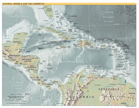Geographic map of Central America. Central America and the Caribbean — Planetolog.com
