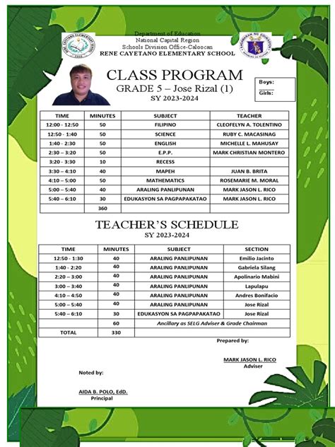 Image result for Grade 5 Class Program