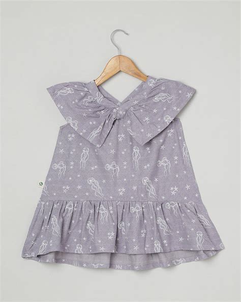Cocoon Care Lavender Frock Dress-Ocean-Bamboo Muslin-For Infants-Extra ...