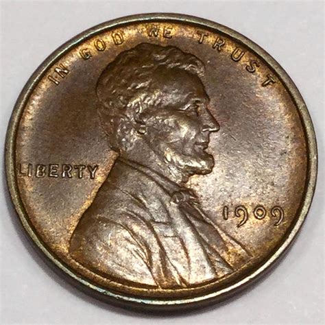 1909 VDB Uncirculated Lincoln Wheat Cent Penny Beautiful Coin ...