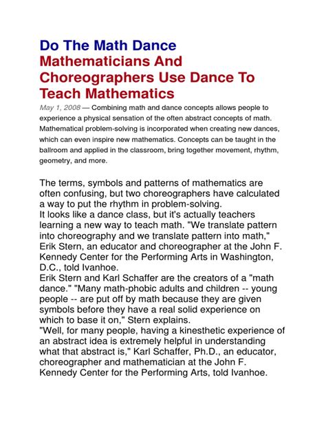Image result for Math Science Dance