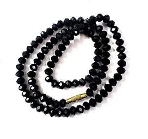 Bhumi Creation Black Crystal Chain Beads Single line Chain and mala for ...