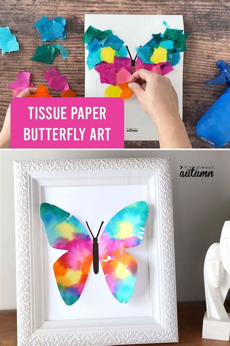 Tissue paper butterfly art – Artofit
