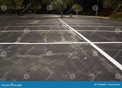 Empty Parking Lot at Night stock image. Image of spot - 47788609
